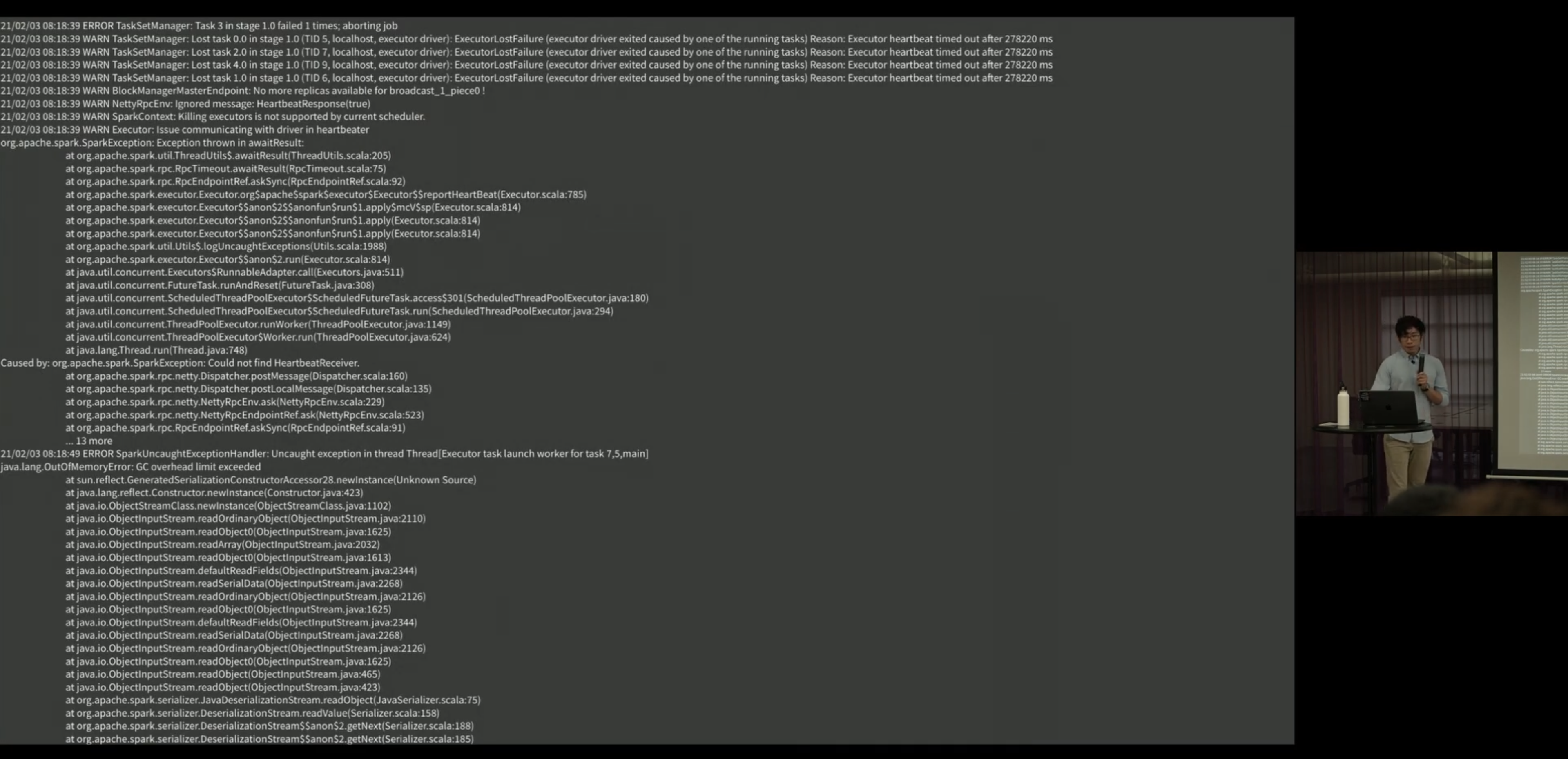 PySpark 的一个运行时错误，来自 JVM 的 stacktrace 只会让用户束手无策，截图来自 [5]